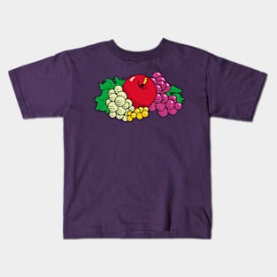 Pop Art Grapes And Apple Kids T-Shirt